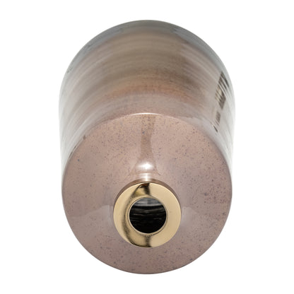 Glass, 21"h Vase W/ Ring, Champagne - Decor Addict, LLC