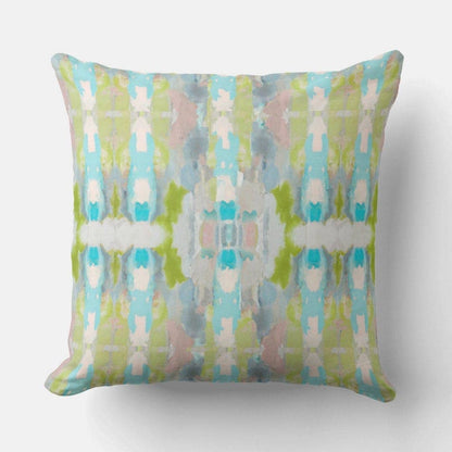 Ava Decorative Abstract Art Throw Pillow Green Blue Mauve: 18x18 / Wihout Insert - Decor Addict, LLC