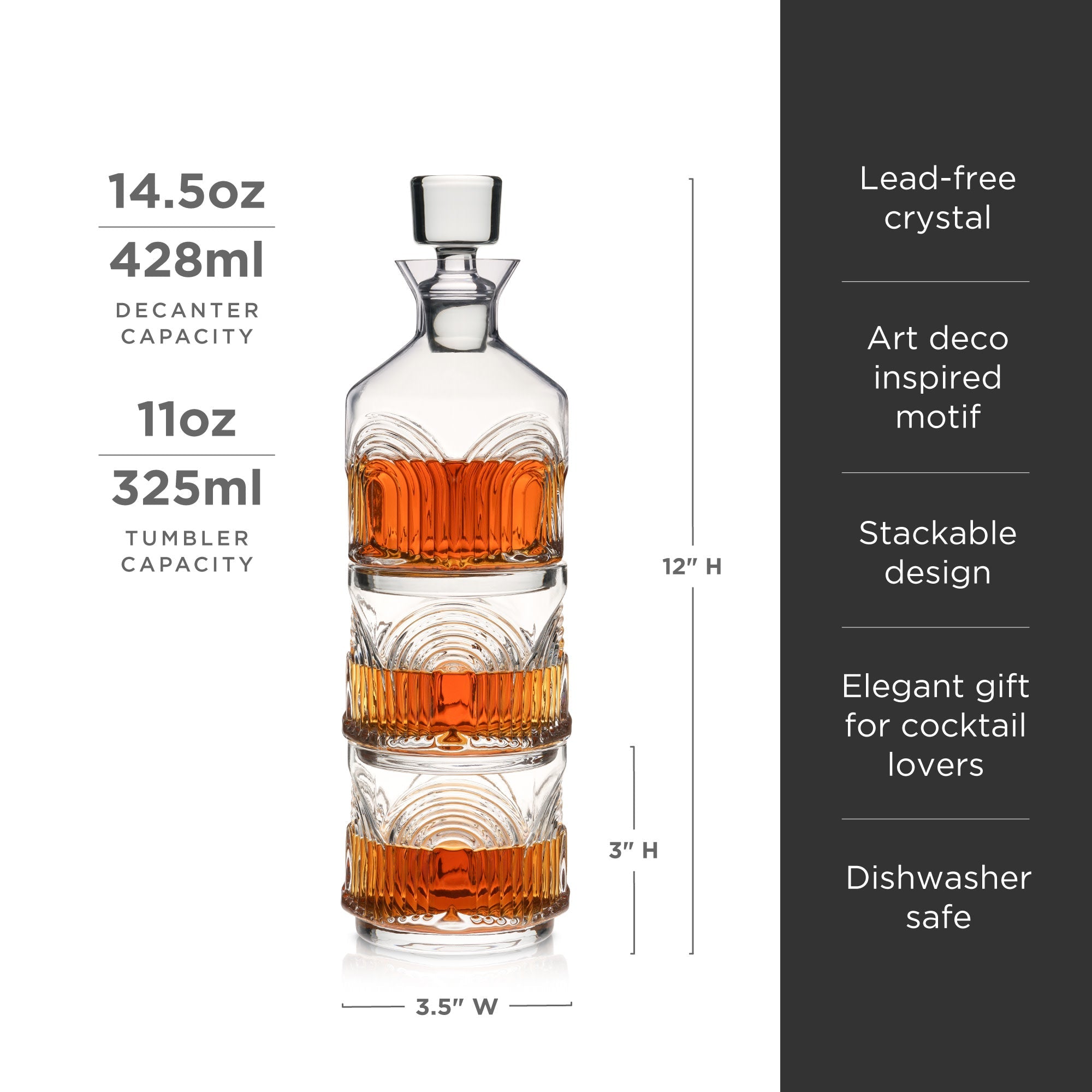 Beau Stacking Decanter Set - Decor Addict, LLC