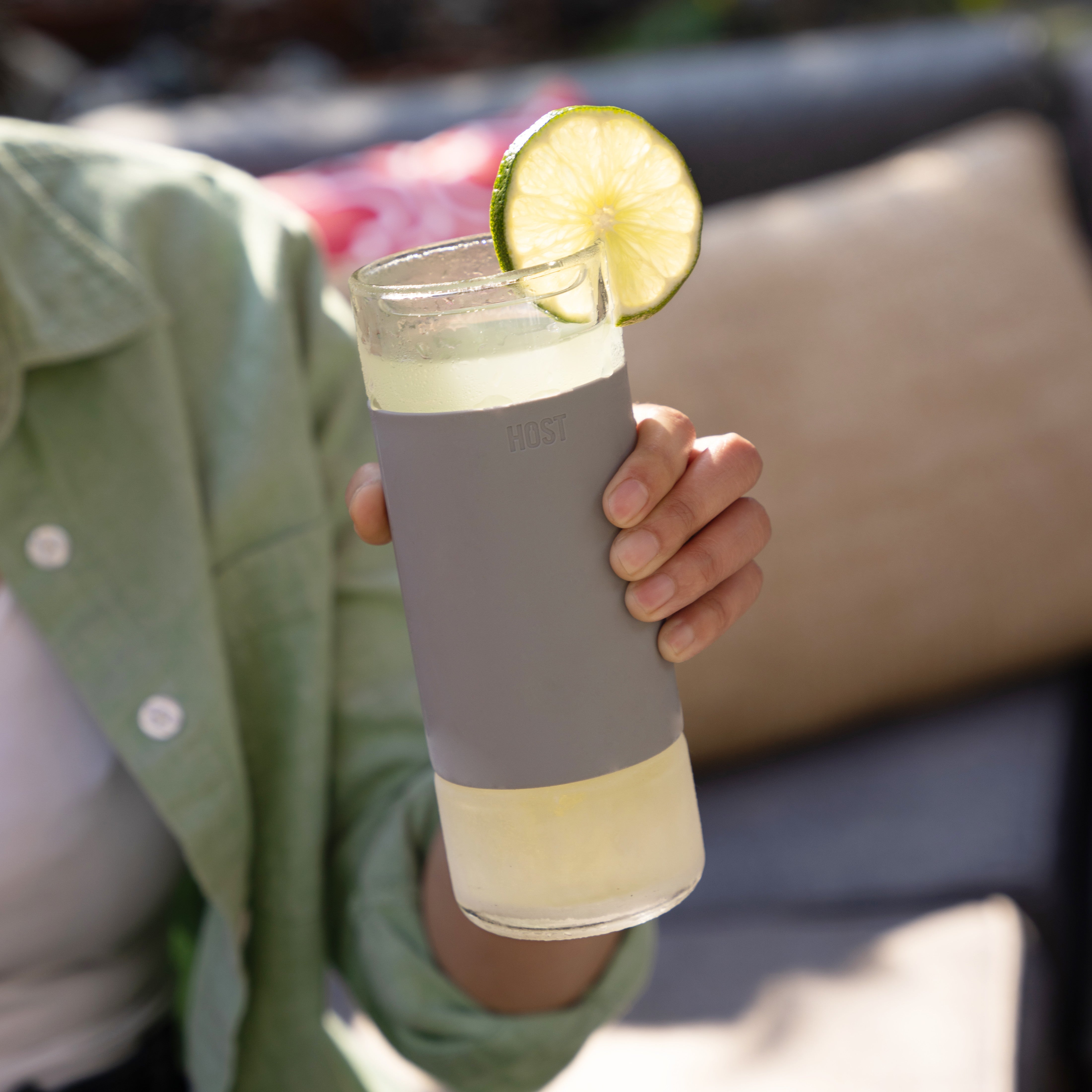 Glass Highball FREEZE™ in Gray, Set of 2 - Decor Addict, LLC