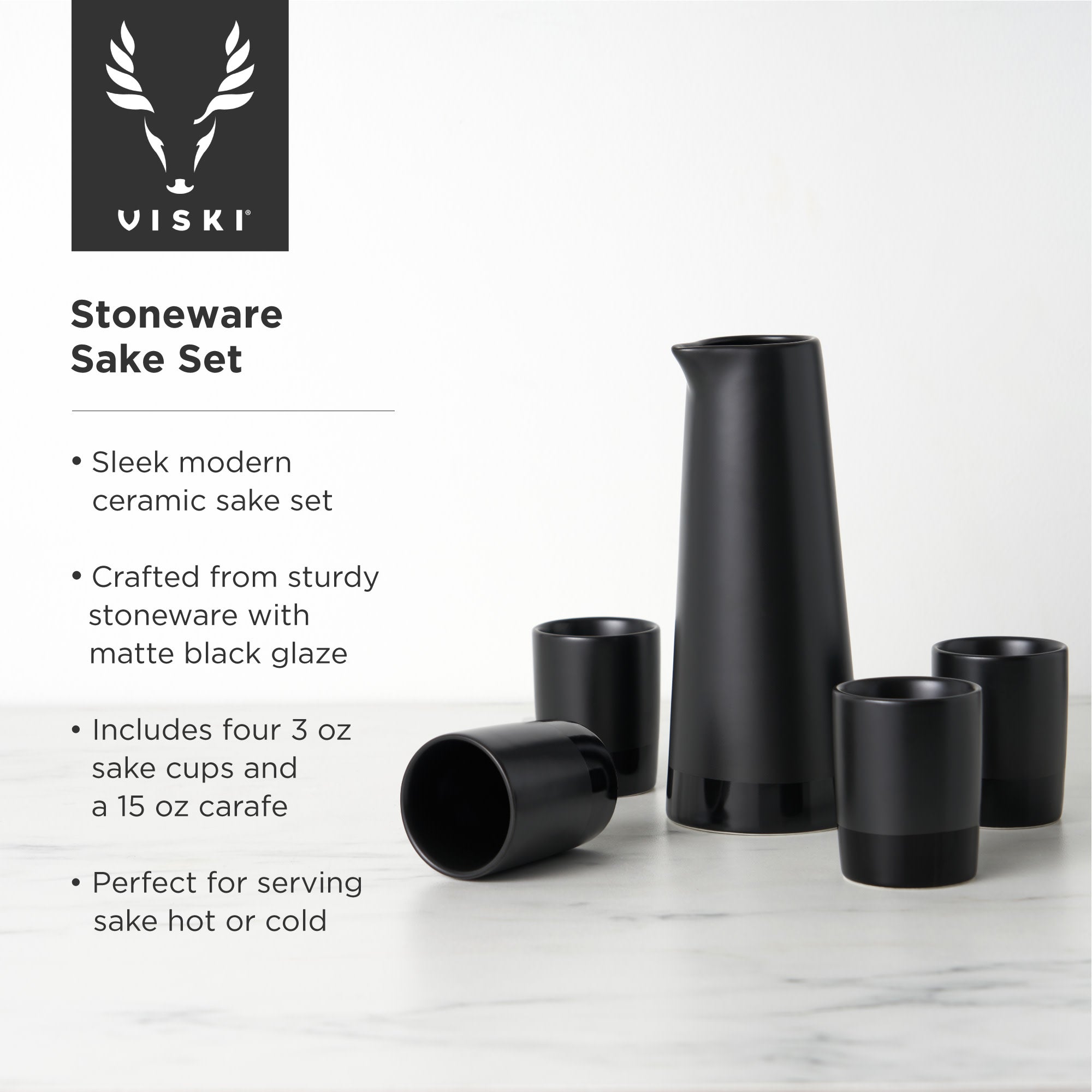5-Piece Stoneware Sake Set - Thumbnail 5