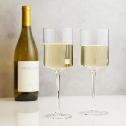 Laurel Crystal White Wine Glasses Set of 2 - Decor Addict, LLC