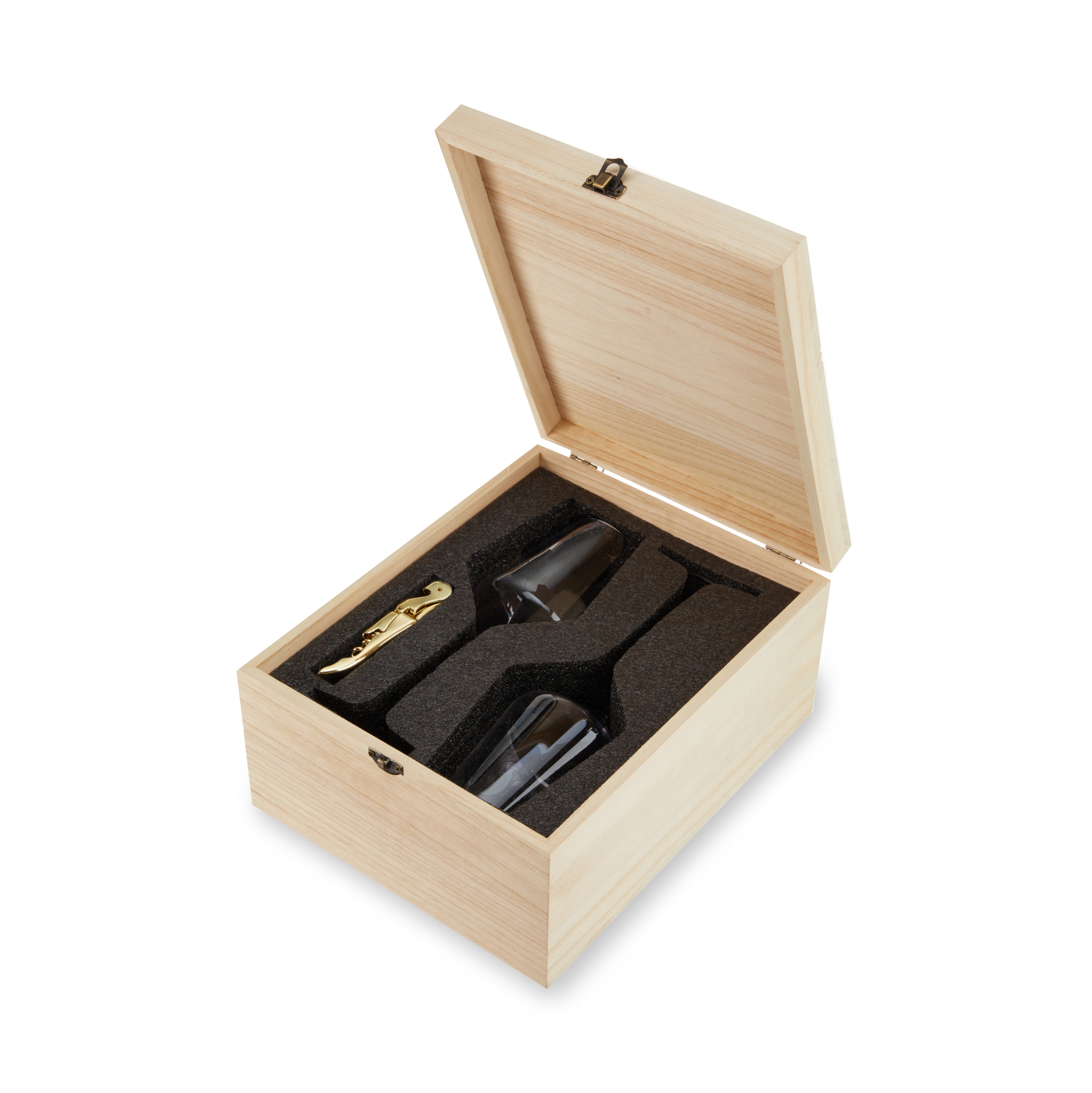 Crystal Bordeaux Glasses & Gold Corkscrew Gift Box Set - Thumbnail 4