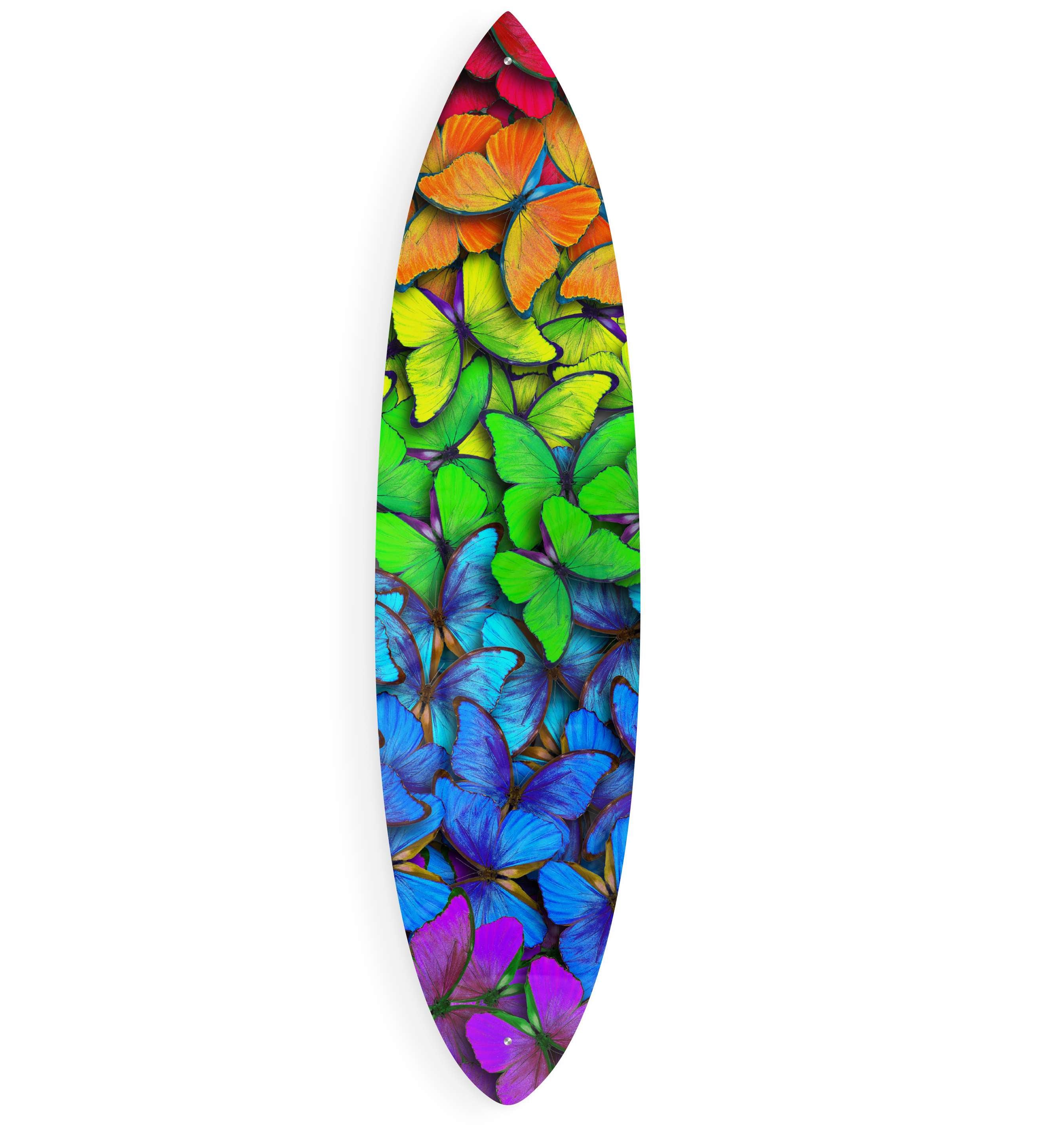Colorful Butterflies Acrylic Surfboard Wall Art - Decor Addict, LLC