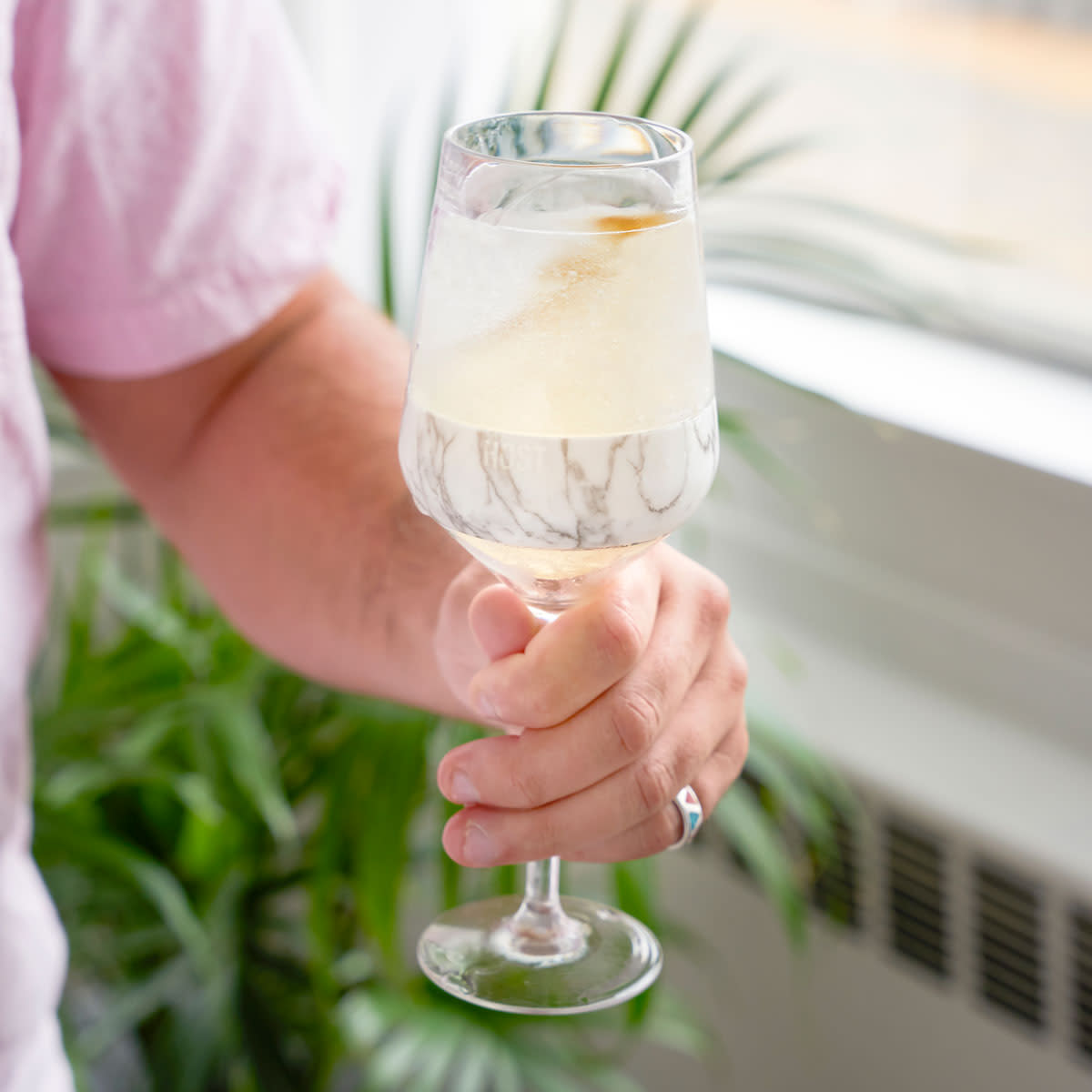 Stemmed Wine FREEZE™ in Marble, Set of 2 - Decor Addict, LLC