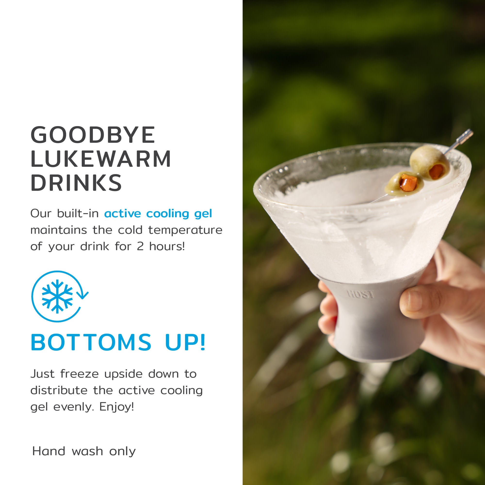 Glass Martini FREEZE™ in Gray, Set of 2 - Decor Addict, LLC