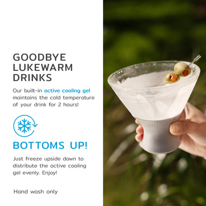 Glass Martini FREEZE™ in Gray, Set of 2 - Decor Addict, LLC