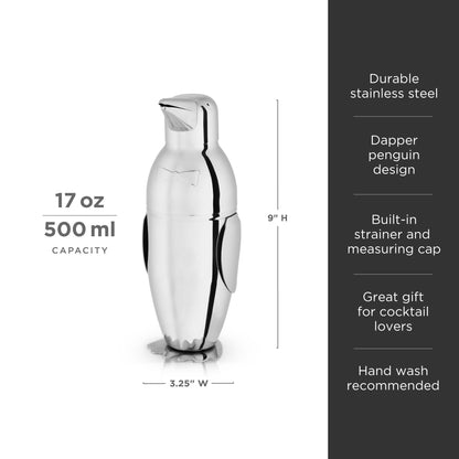 Irving Stainless Steel Penguin Cocktail Shaker - Decor Addict, LLC