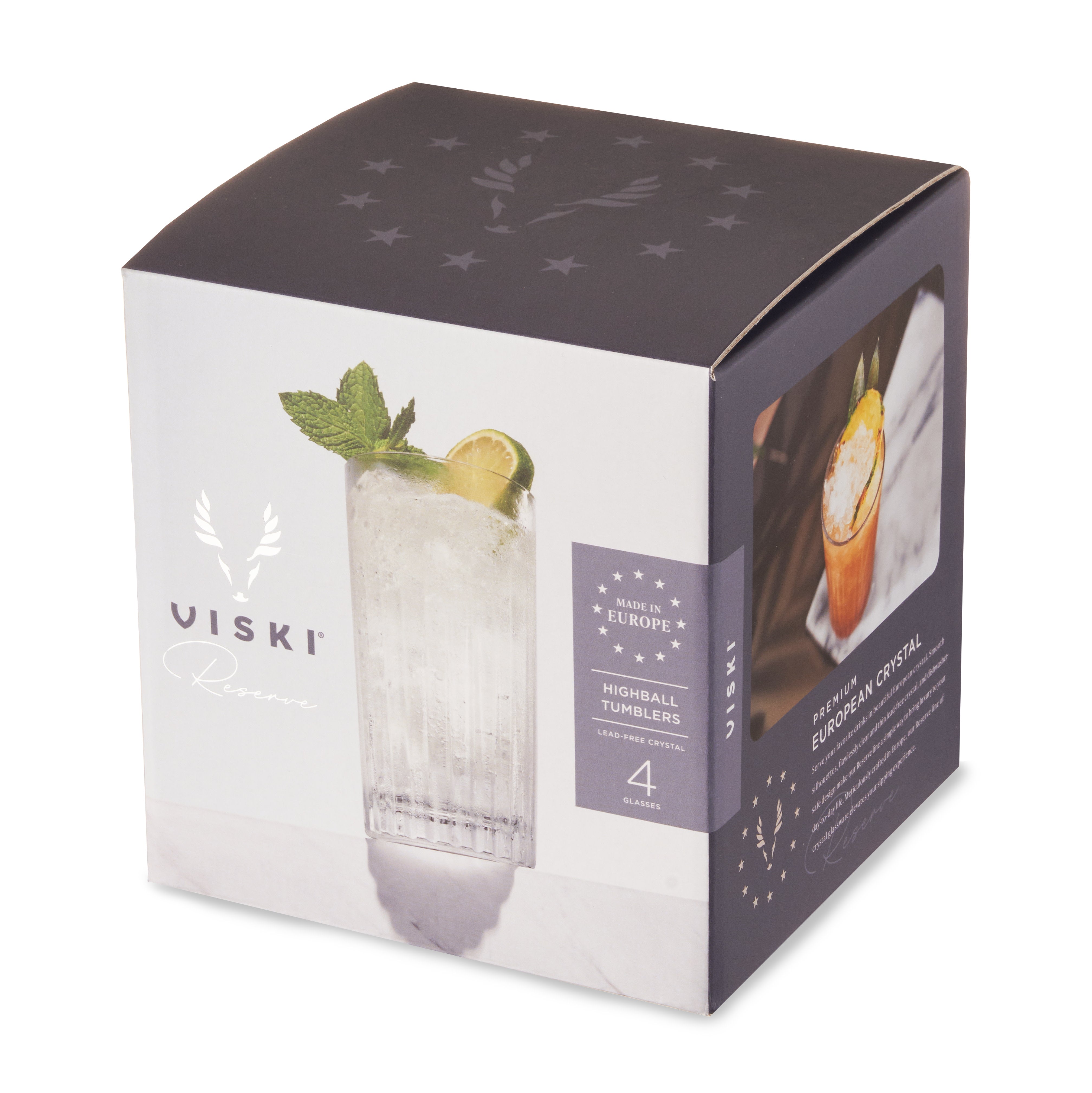 Reserve Milo Crystal Highball Glasses Set of 4 - Decor Addict, LLC