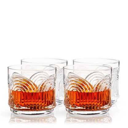 Deco Beau Crystal Lowball Tumblers Set of 4 - Decor Addict, LLC