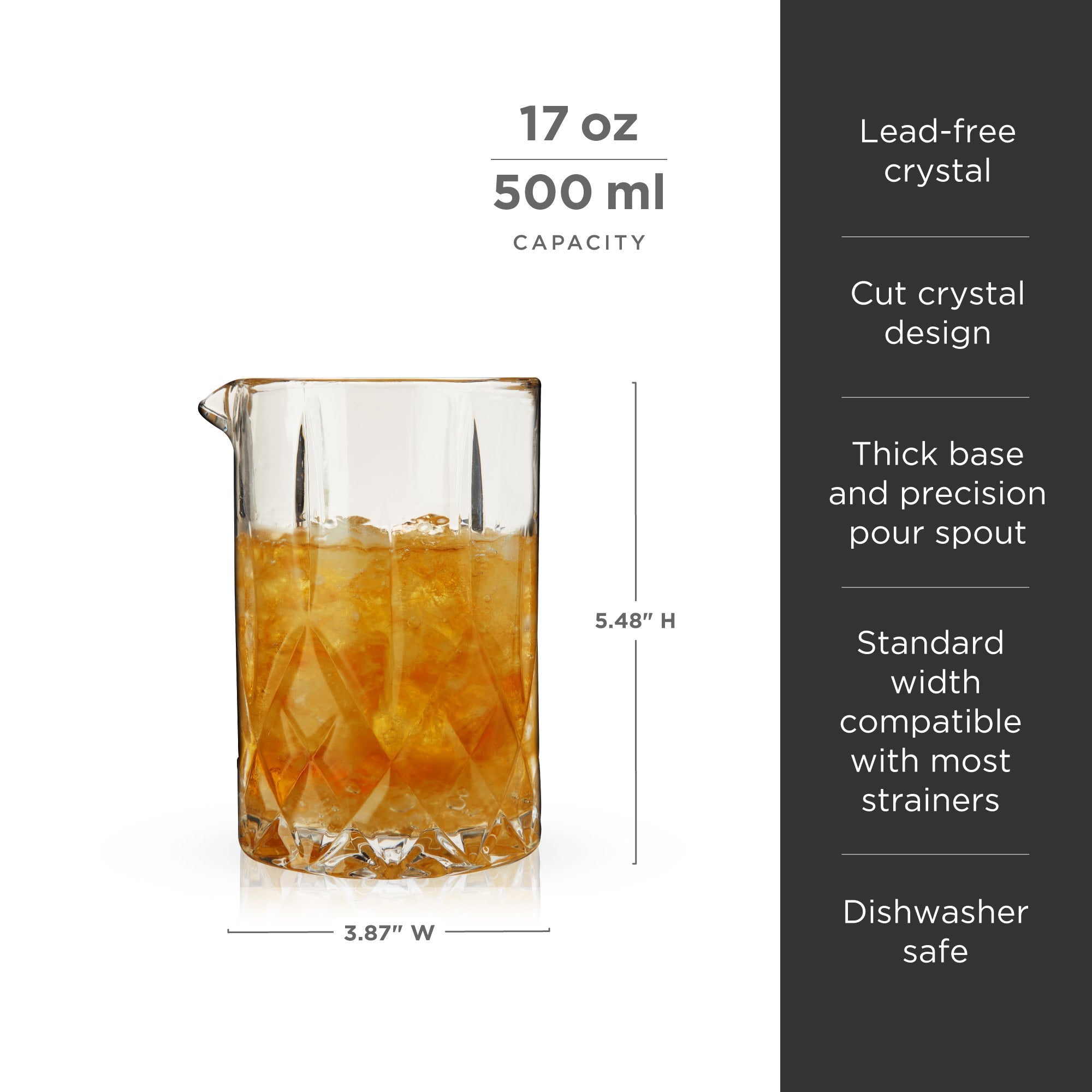 Admiral Crystal Mixing Glass - Decor Addict, LLC