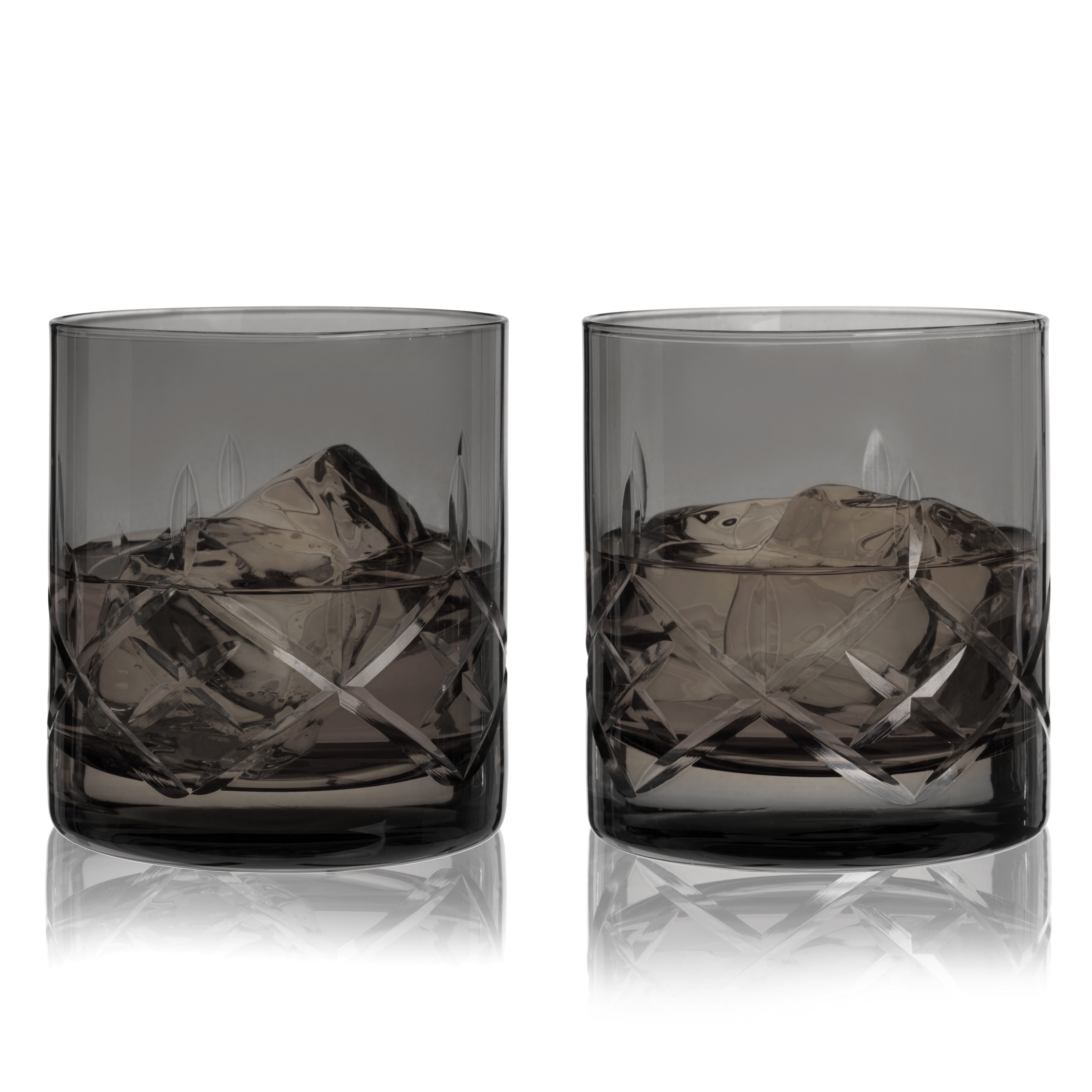 Admiral Crystal Rocks Glasses in Smoke Set of 2 - Decor Addict, LLC