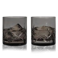 Admiral Cut Crystal Rocks Glasses in Smoke Viski® - Decor Addict, LLC