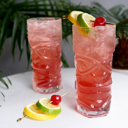 Pacific Crystal Tiki Glasses Set of 2 - Decor Addict, LLC