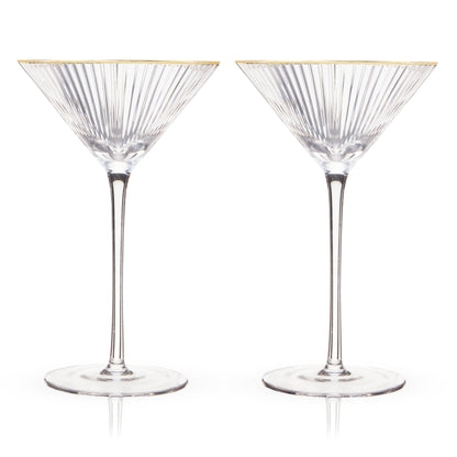 Meridian Crystal Martini Glasses Set of 2 - Decor Addict, LLC