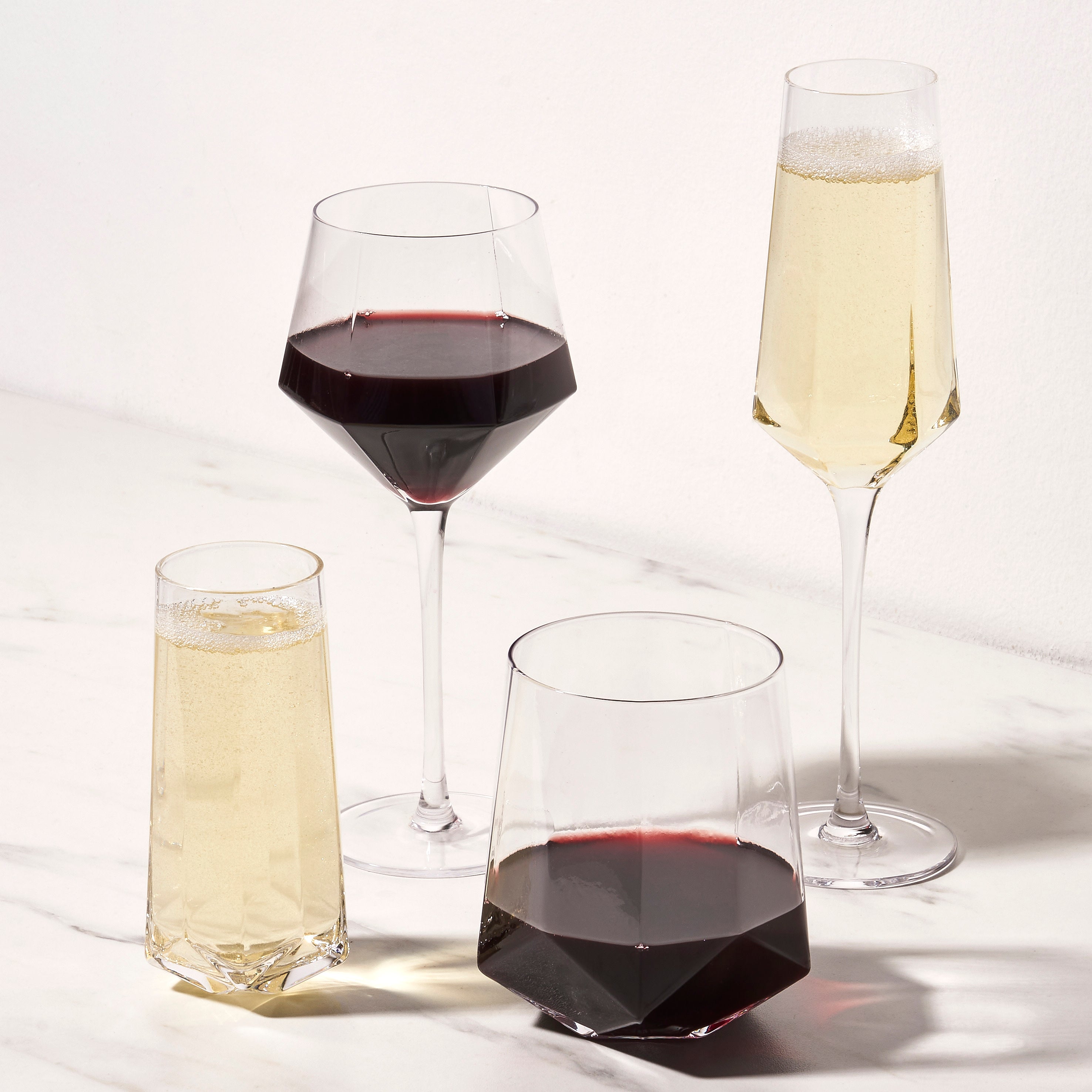 Seneca Diamond Crystal Wine Glasses Set of 2 - Decor Addict, LLC