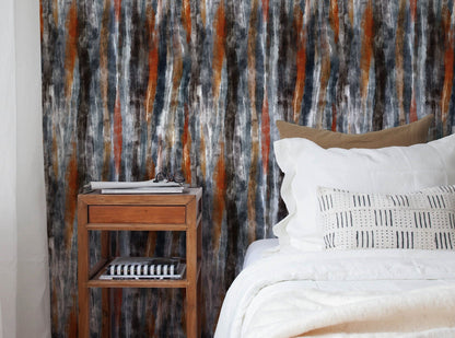Abstract Wallpaper with Vertical Watercolor Stripes in Gray, Rust, and Brown - X105 - Decor Addict, LLC