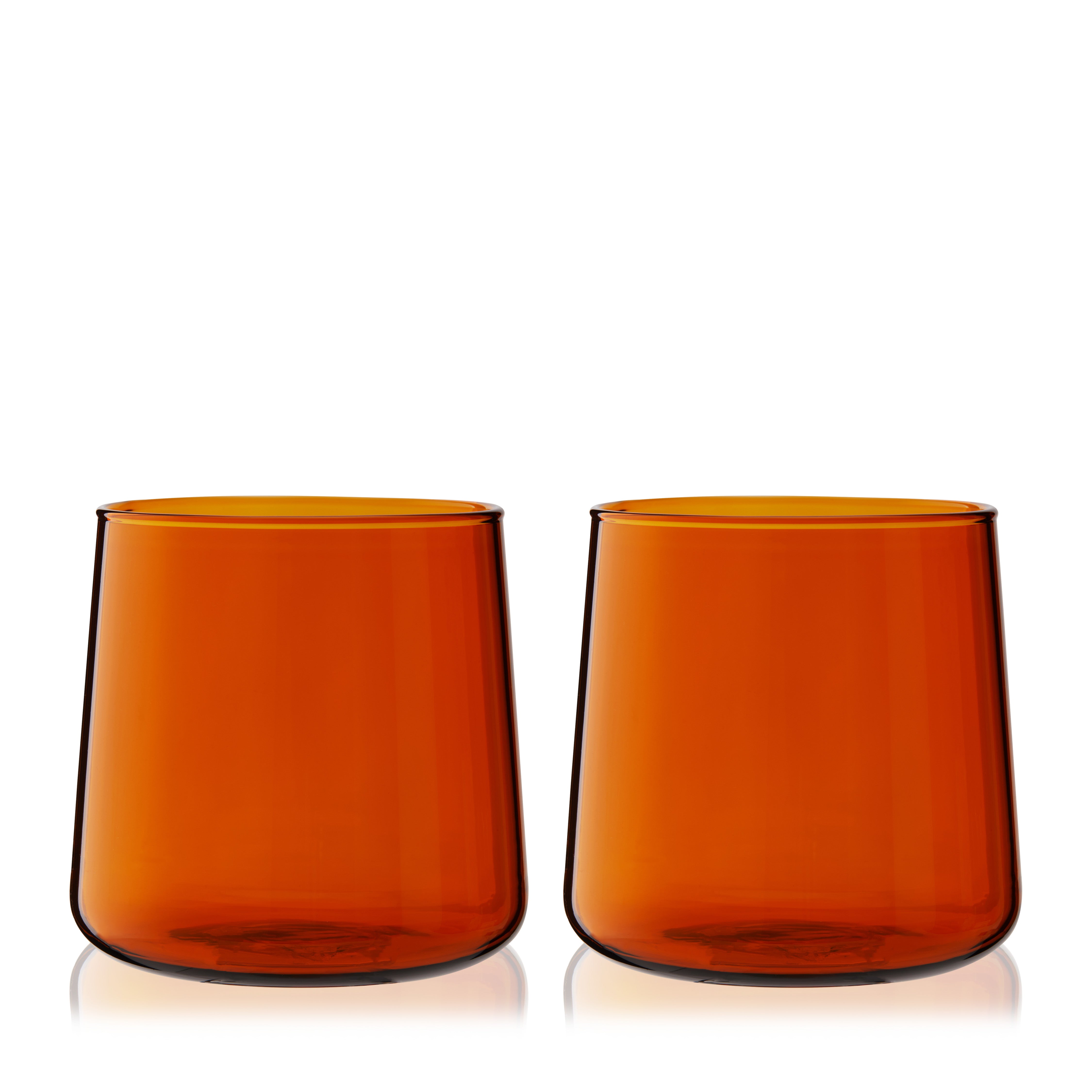 Aurora Amber Cocktail Tumblers, Set of 2 - Decor Addict, LLC