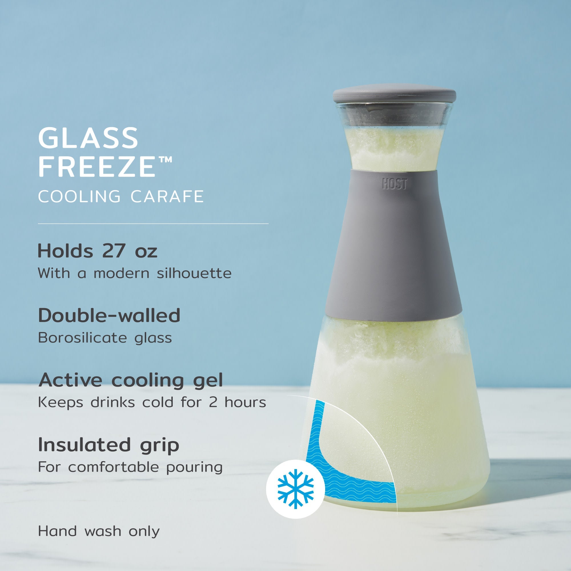 Glass FREEZE Carafe with Lid - Thumbnail 3
