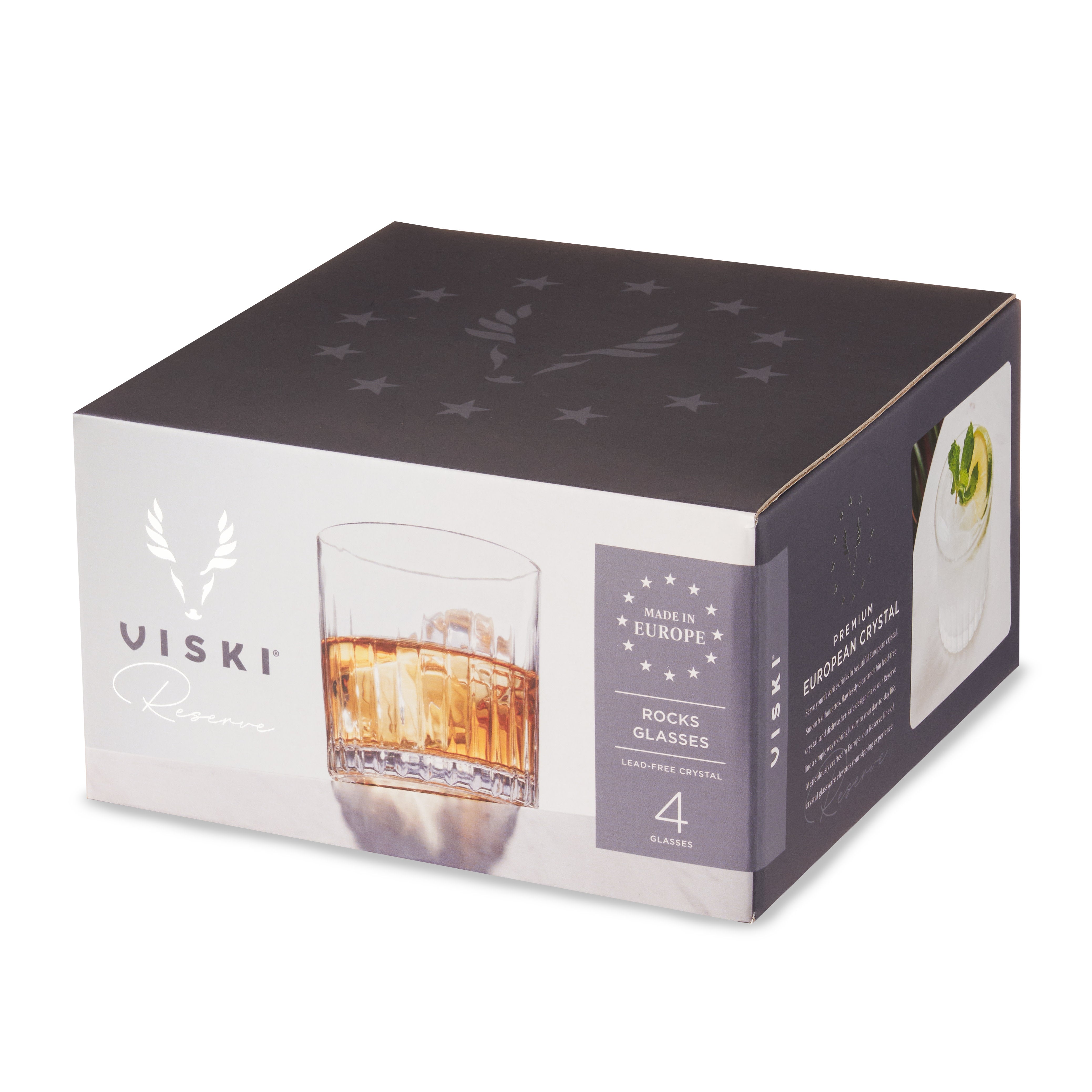 Reserve Milo Crystal Rocks Glasses Set of 4 - Decor Addict, LLC
