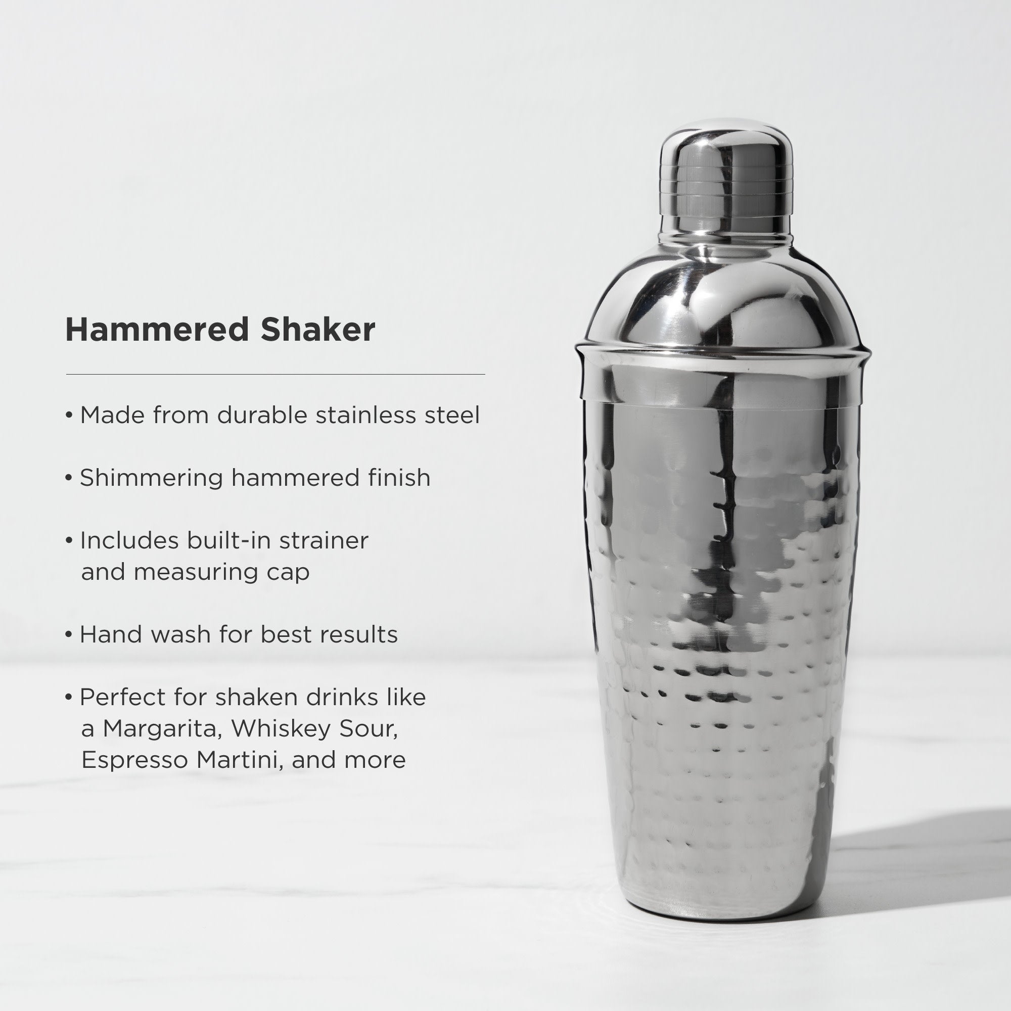 Irving Stainless Steel Hammered Cocktail Shaker - Decor Addict, LLC