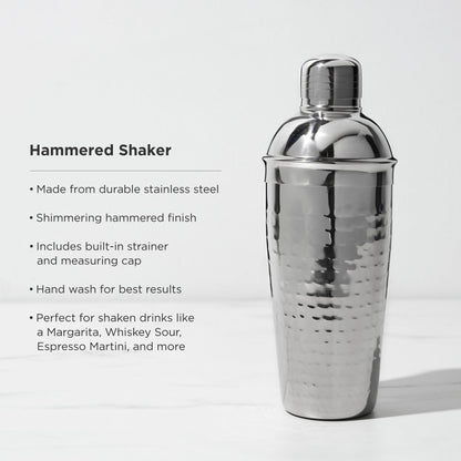 Irving Stainless Steel Hammered Cocktail Shaker - Decor Addict, LLC