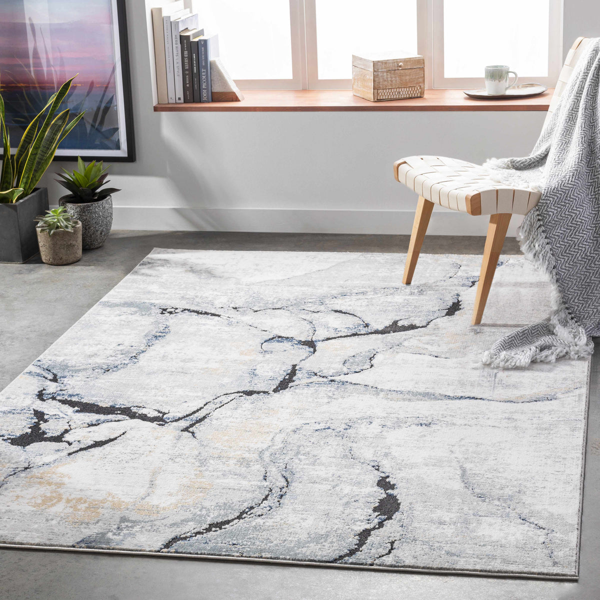 Fremantle Gray Marble Rug - Decor Addict, LLC