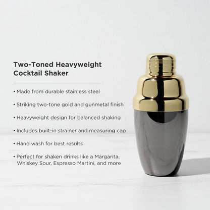 Heavyweight Cocktail Shaker in Black & Gold - Decor Addict, LLC