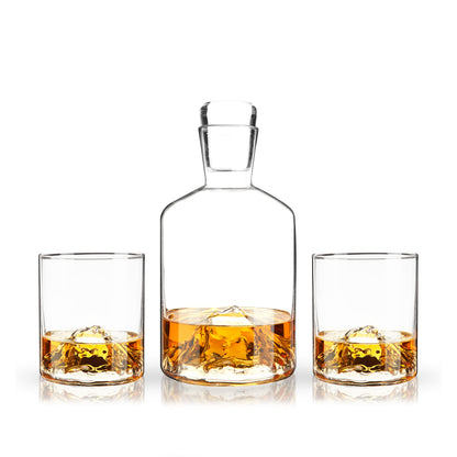 Mountain Crystal Decanter and Tumbler Set - Decor Addict, LLC