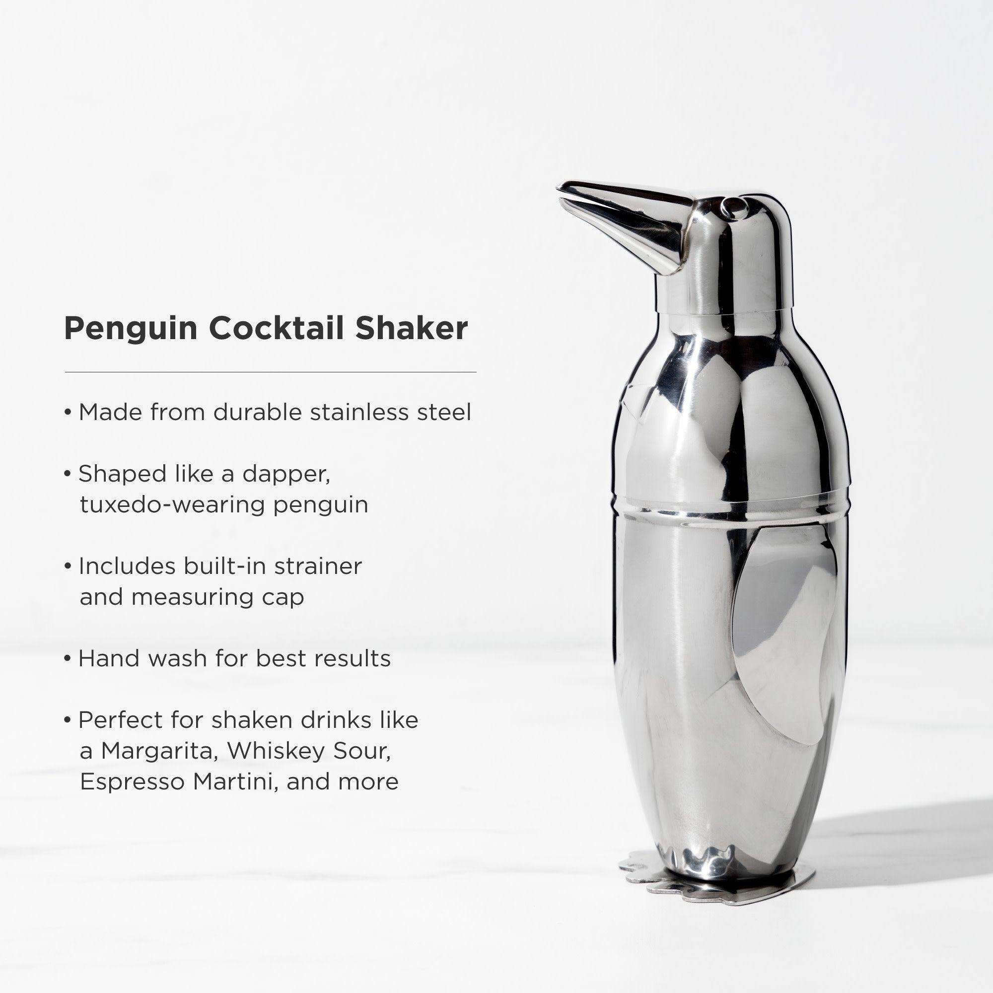 Irving Stainless Steel Penguin Cocktail Shaker - Decor Addict, LLC