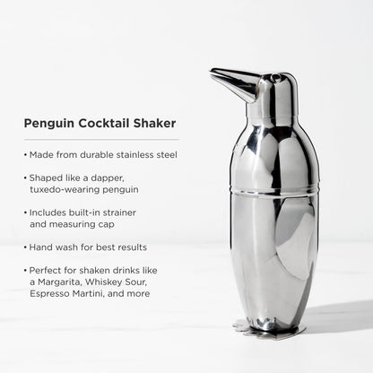 Irving Stainless Steel Penguin Cocktail Shaker - Decor Addict, LLC