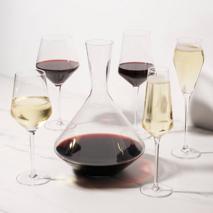 Raye Angled Crystal Bordeaux Decanter & Wine Glass Set - Decor Addict, LLC