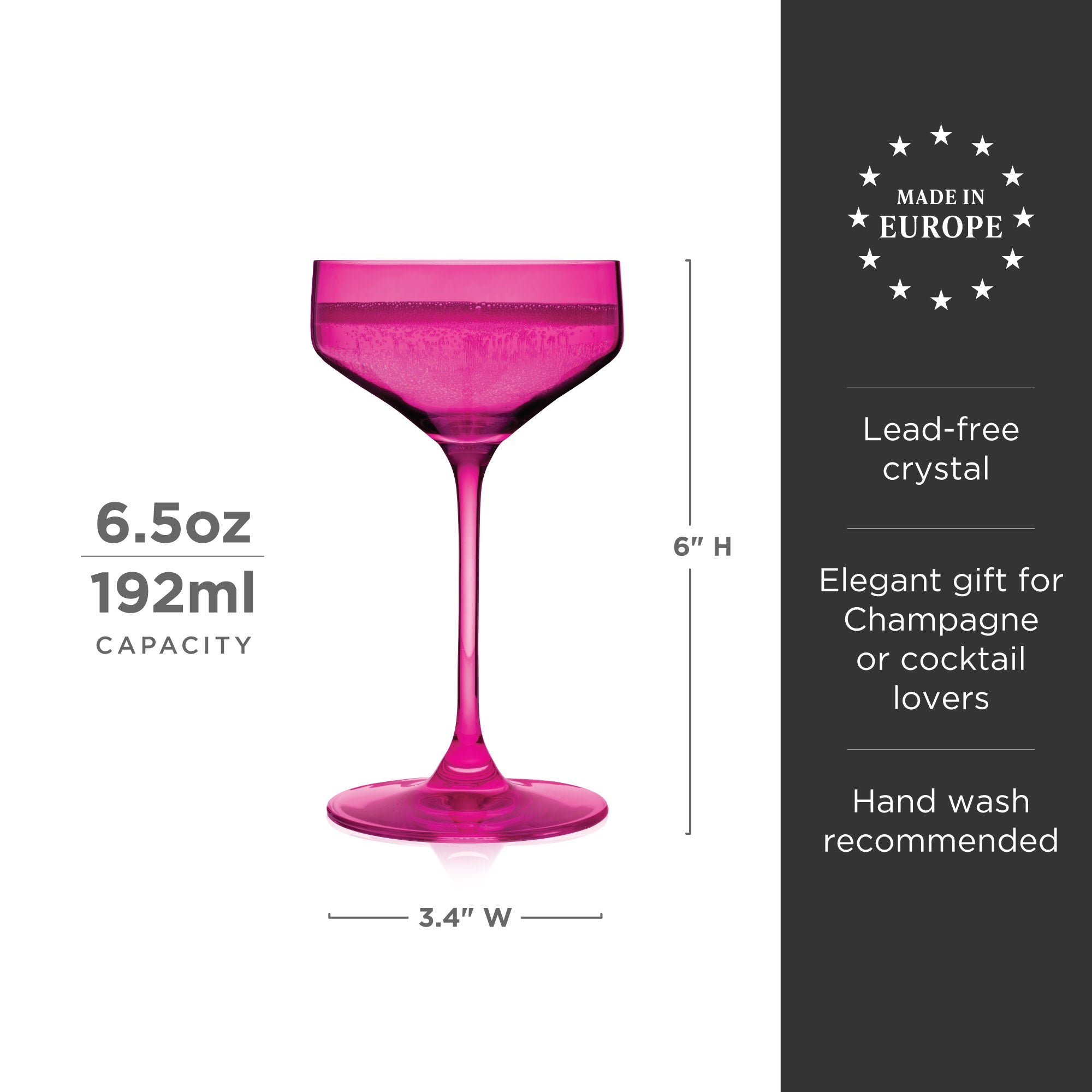 Reserve Nouveau Crystal Coupe Glasses in Berry Set of 2 - Decor Addict, LLC