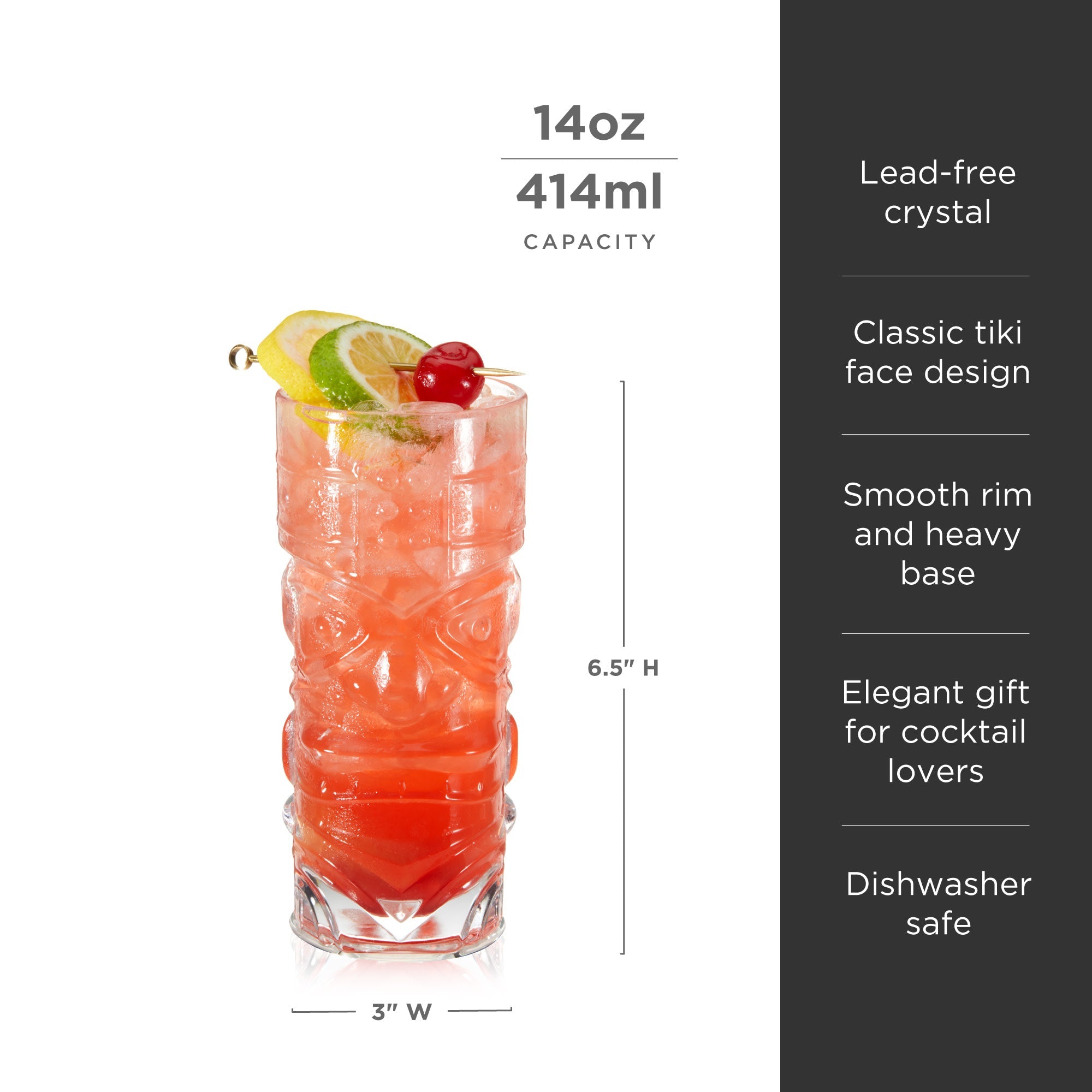 Pacific Crystal Tiki Glasses Set of 2 - Decor Addict, LLC
