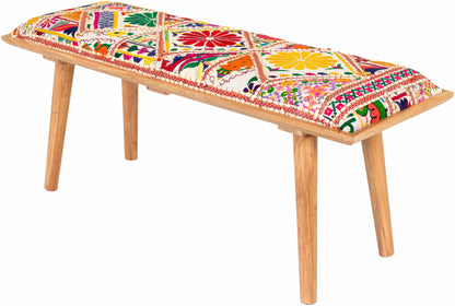 Yook Colorful Wood Bench - Decor Addict, LLC