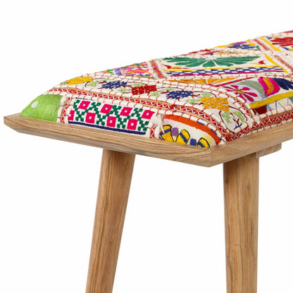 Yook Colorful Wood Bench - Decor Addict, LLC
