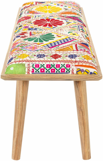 Yook Colorful Wood Bench - Decor Addict, LLC