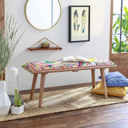 Yook Colorful Wood Bench - Decor Addict, LLC