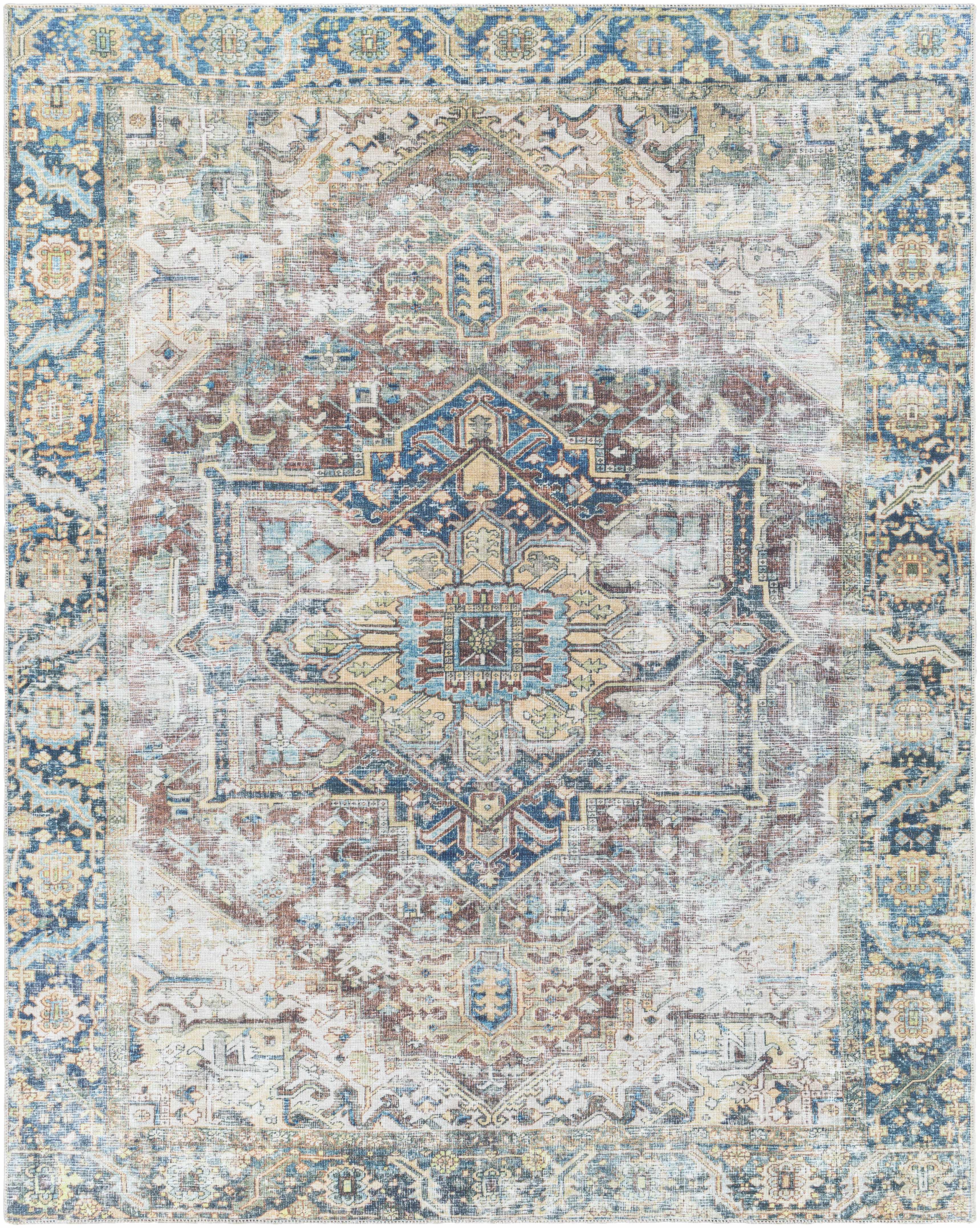 Blue Catigpian Distressed Washable Area Rug - Decor Addict, LLC