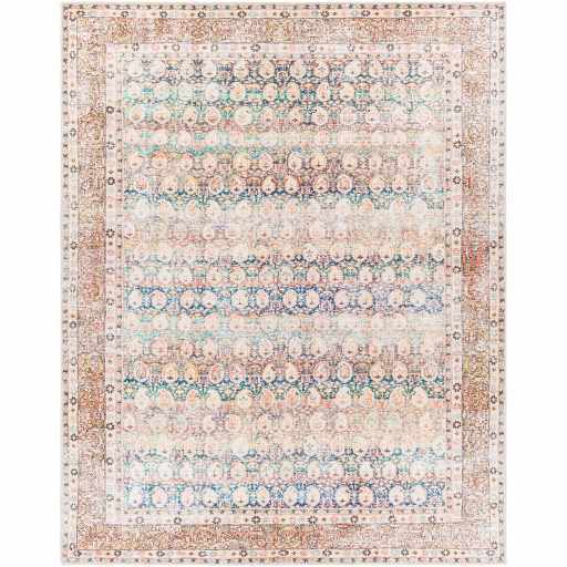 Rust Maligaya Distressed Washable Area Rug - Decor Addict, LLC