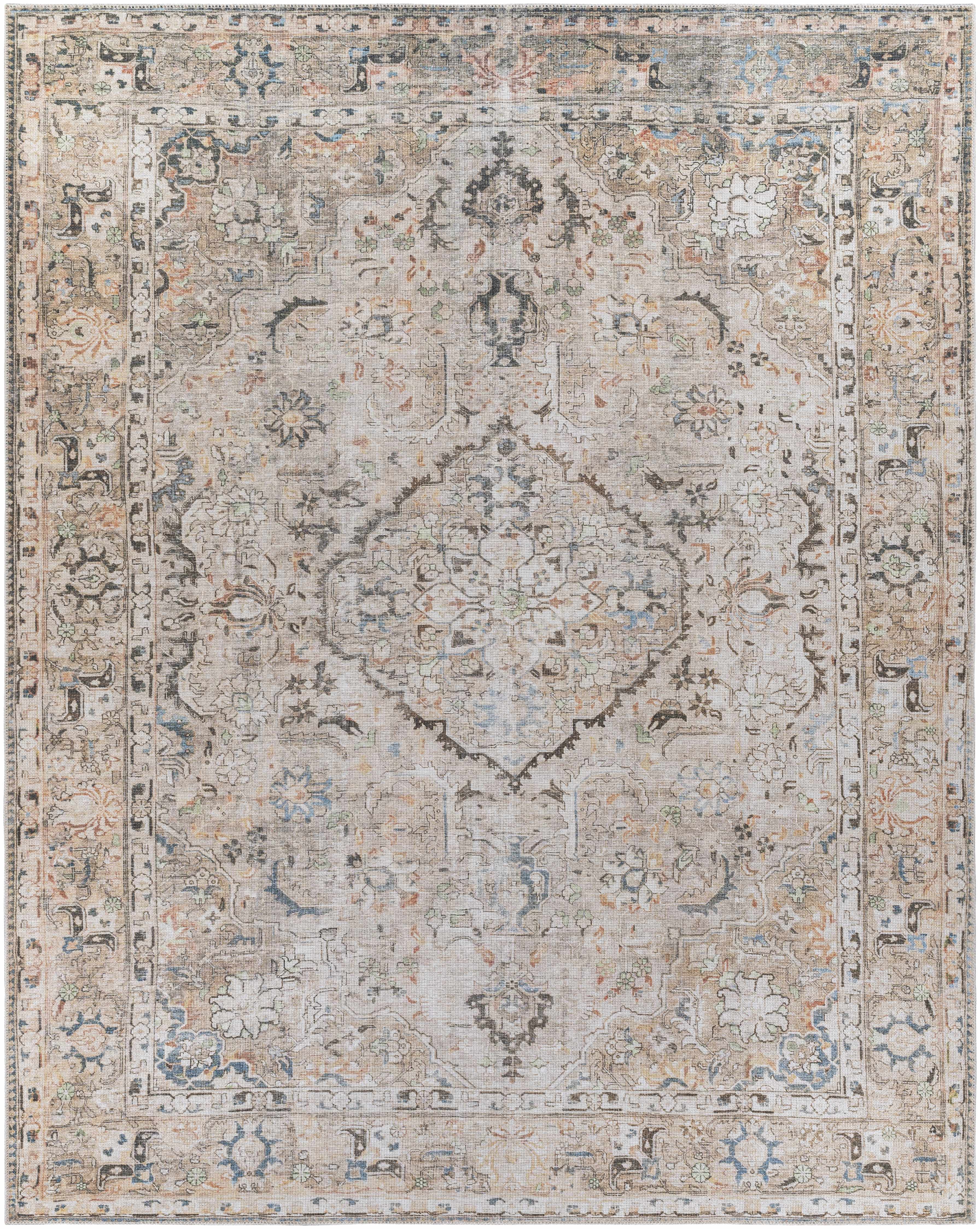 Brown Standon Vintage Washable Area Rug - Decor Addict, LLC