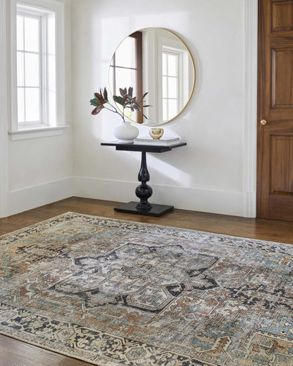 Green Nisa Vintage Washable Area Rug - Decor Addict, LLC