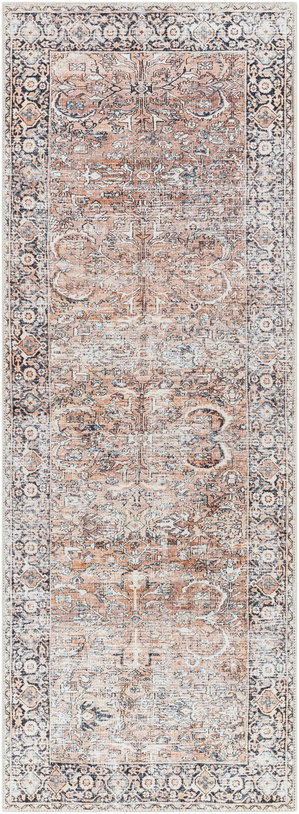 Tan Jill Vintage Washable Area Rug - Decor Addict, LLC