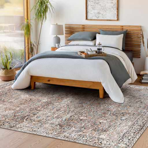 Tan Jill Vintage Washable Area Rug - Decor Addict, LLC