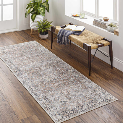 Tan Jill Vintage Washable Area Rug - Decor Addict, LLC