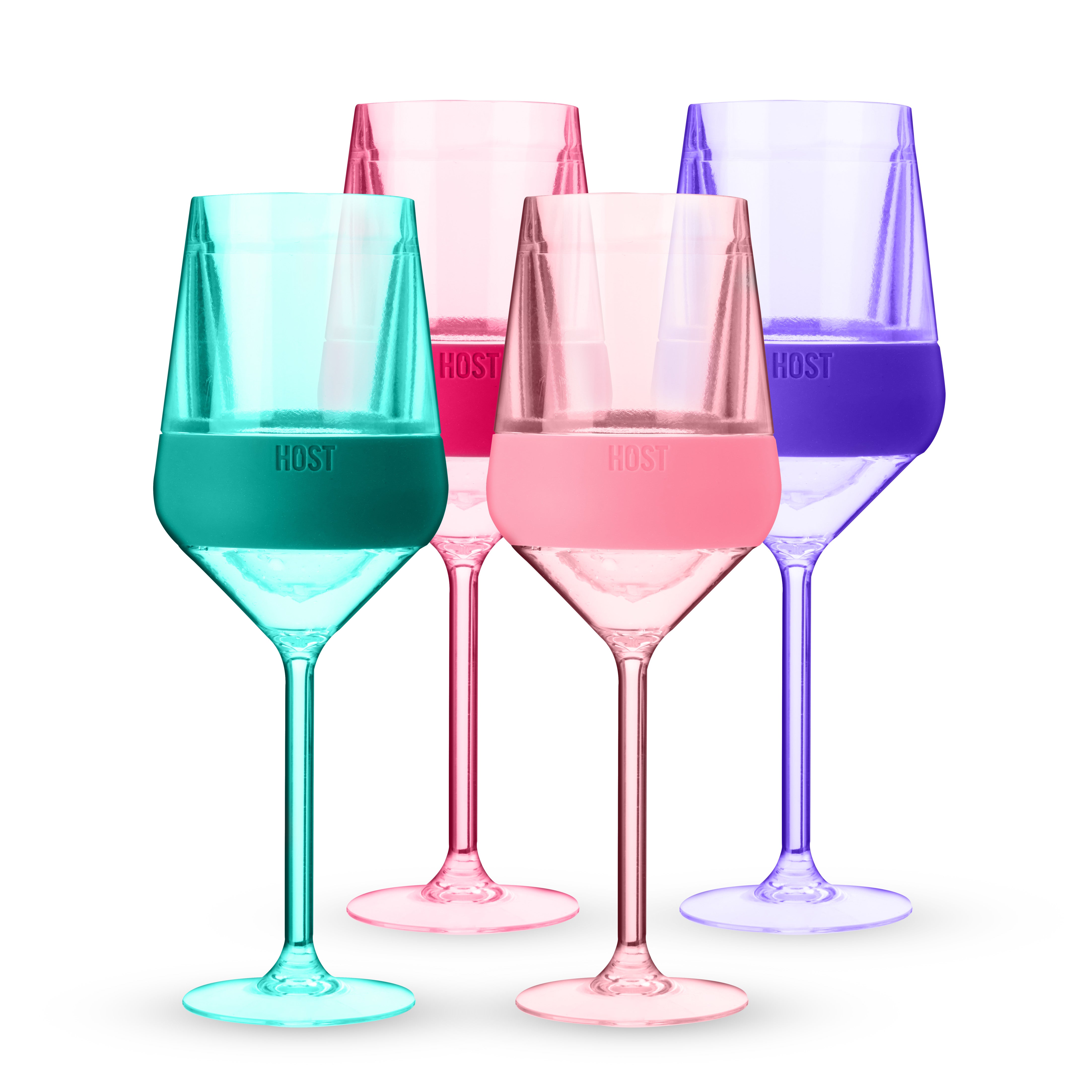 Stemmed Wine FREEZE™ in Tinted Multicolor, Set of 4 - Decor Addict, LLC