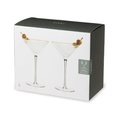 Meridian Crystal Martini Glasses Set of 2 - Decor Addict, LLC