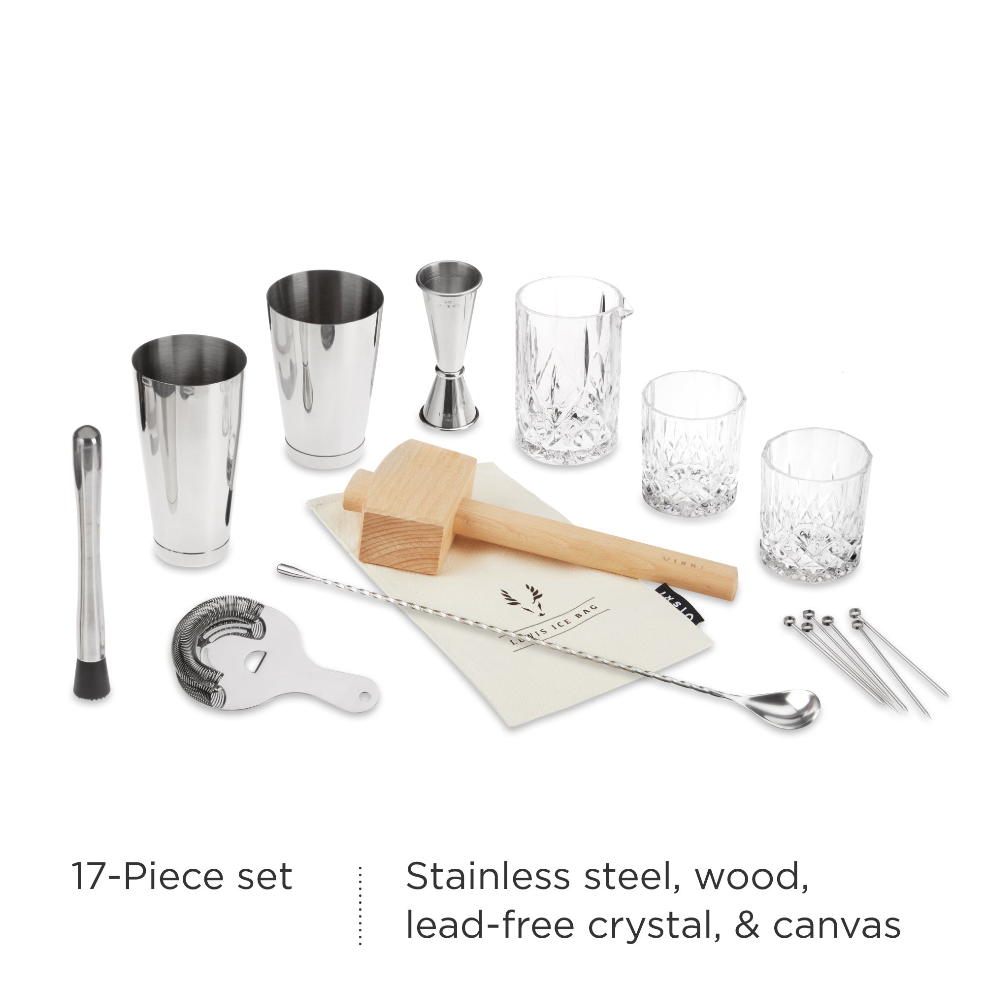 17-Piece Stainless Steel Barware Set - Decor Addict, LLC