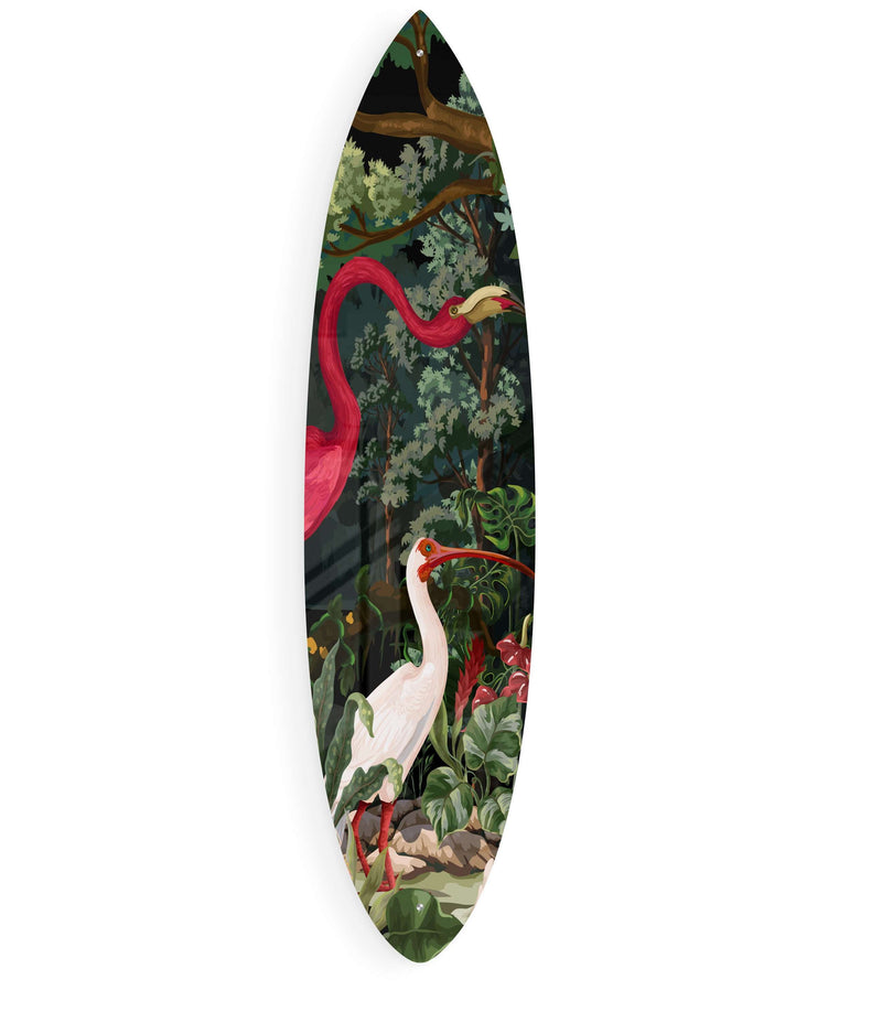 Birds Pattern Acrylic Surfboard Wall Art