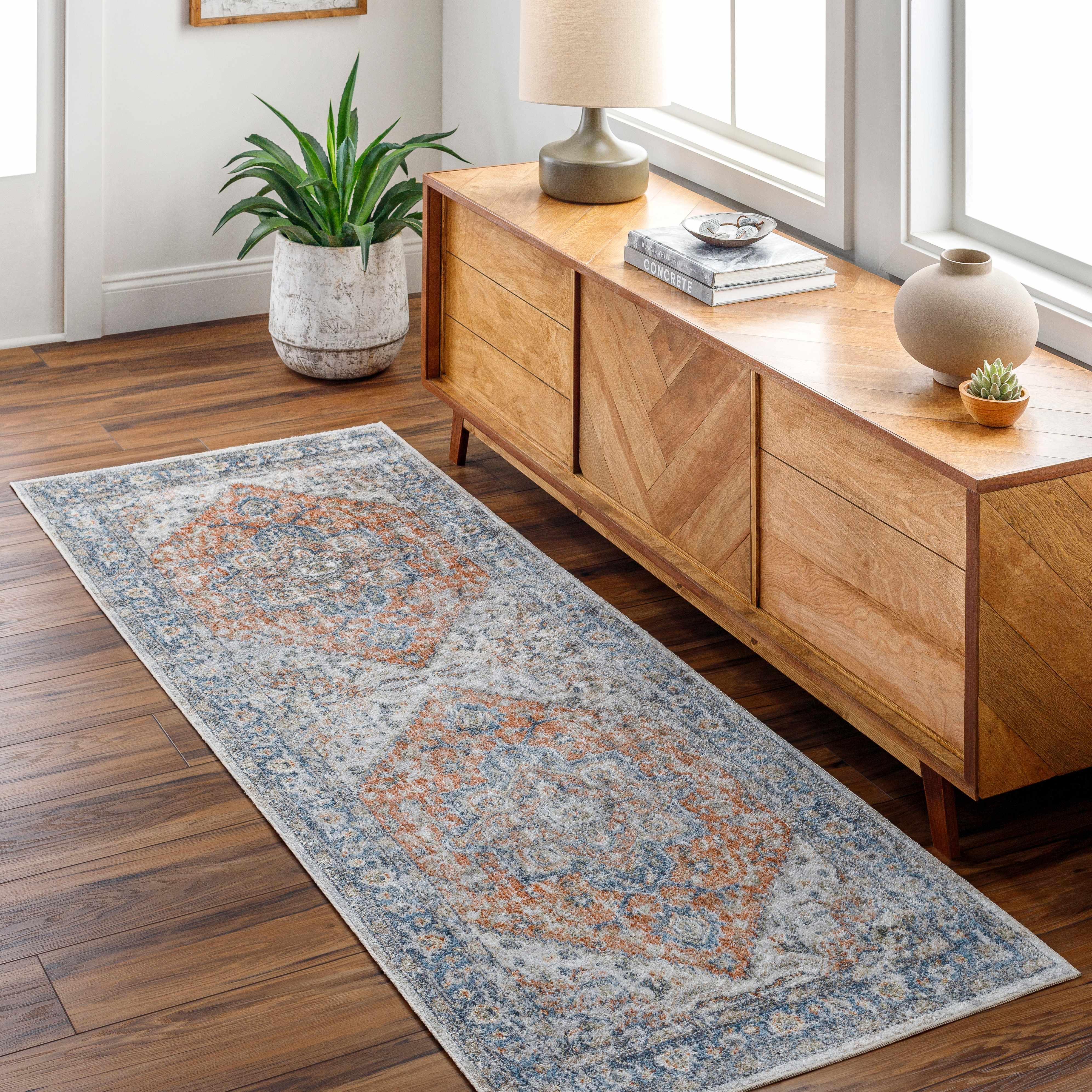 Ezri Rust Washable Area Rug - Decor Addict, LLC